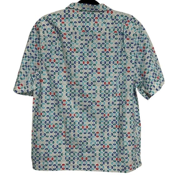 PENGUIN Mens Short Sleeve Button Down Stretch Geometric Casual Shirt NWT Medium - Picture 5 of 9